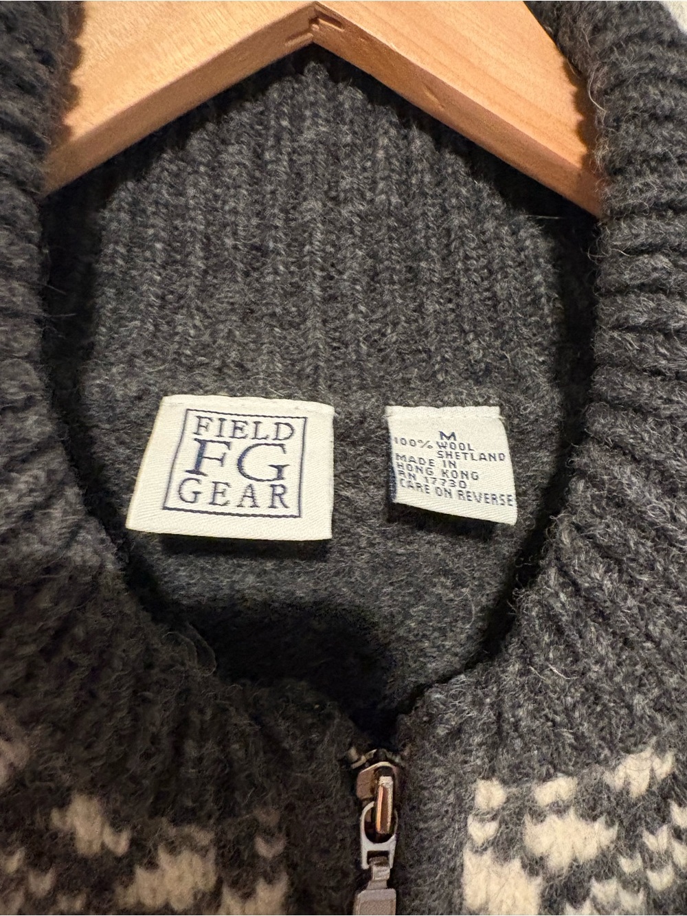 Field Gear Grey Wool Full Zip Cardigan Sweater - Picture 2 of 2